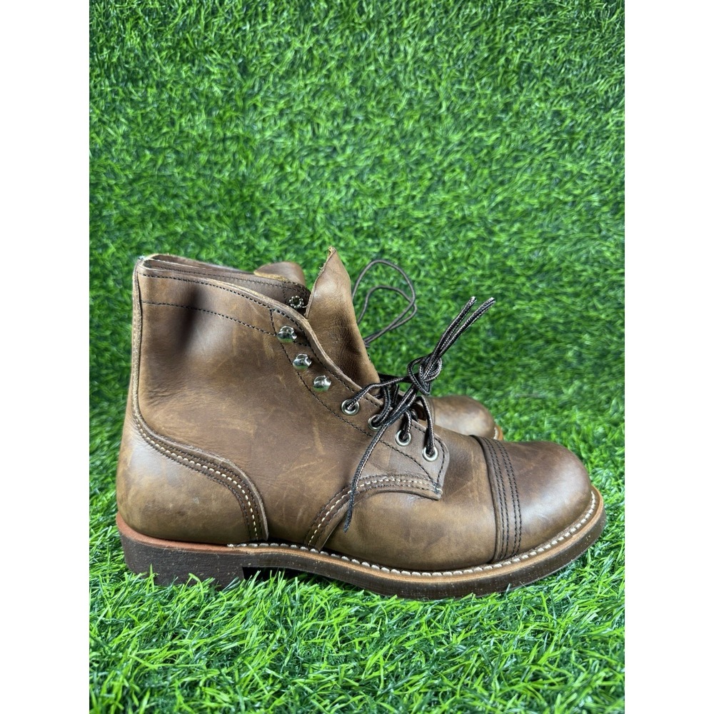 Mens Red Wing Heritage 8111 Iron Ranger Lace-Up Cap Toe Amber Harness Boots 8 D